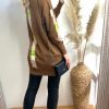 Knitwear * | Brand New Malissa J Collection Oversized Cardigan With Chevron Detail In Camel