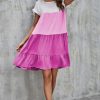 Dresses * | Best Deal Fs Collection Tiered Smock Dress In White & Pink