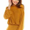 Dresses * | Best Sale Awama Long Sleeve Rib Knit Top In Yellow