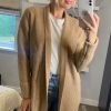 Knitwear * | Best Sale Yumi Knitted Long Cardigan In Camel