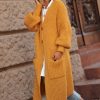 Knitwear * | Top 10 Makadamia Mustard Long Cardigan Fastened With Buttons