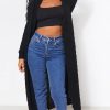 Knitwear * | New The Fashion Bible Addie Black Cable Knit Maxi Cardigan