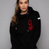 Sweaters & Hoodies * | Coupon James Steward Queen Of Hearts Luxe Hoodie In Black