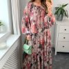 Dresses * | Outlet Malissa J Collection Oversized Floral Long Maxi Dress In Blush Pink