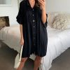 Dresses * | Coupon Hoxton Gal Relaxed Dress With Frill Sleeves In Black