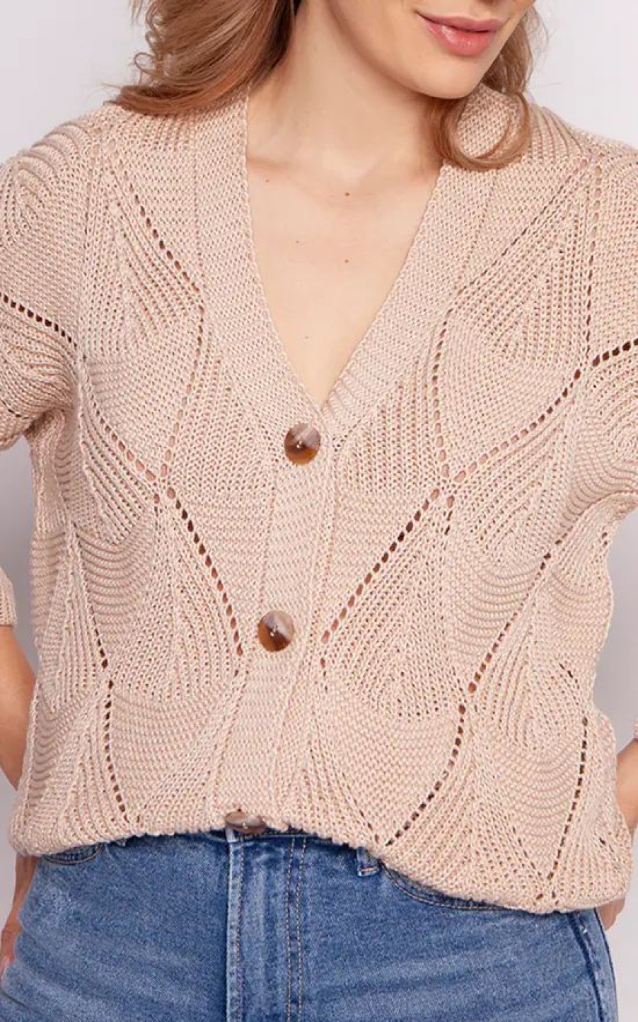 Knitwear * | Buy Mkm Knitwear Design Loose Spring Cardigan In Beige