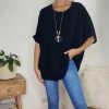 Tops * | Cheapest Ikrush Hailey Casual Round Neck Blouse In Black