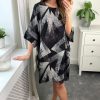 Dresses * | Hot Sale Malissa J Collection Oversized Black Abstract Print Woven Shift Dress