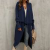 Knitwear * | Top 10 Fs Collection Navy Chunky Pleat Oversized Cardigan