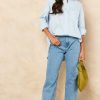 Tops * | Buy Jjxx Relaxed Fit Poplin Shirt In Light Blue