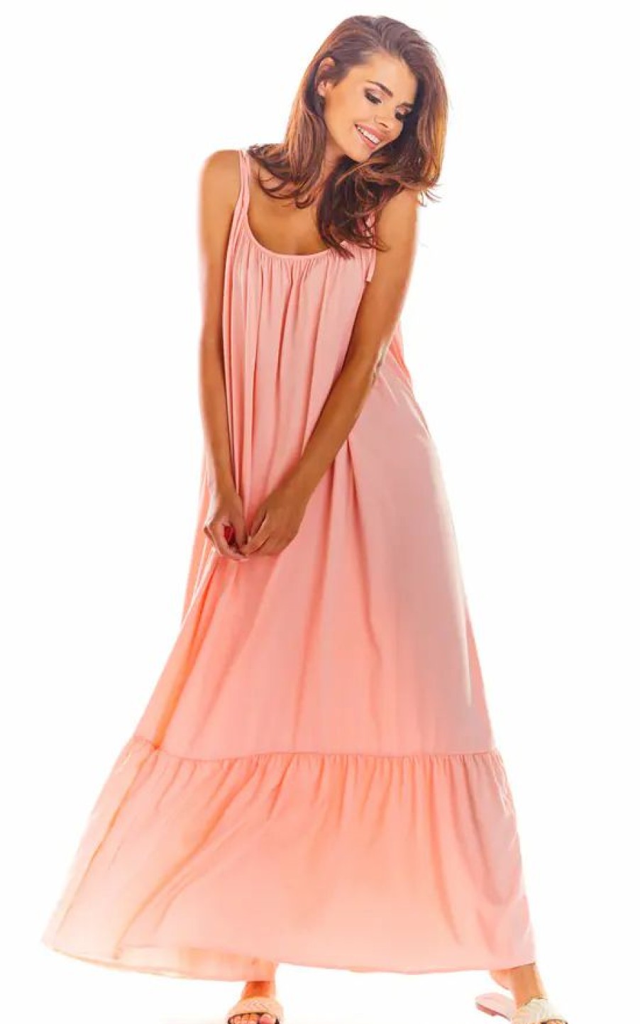 Dresses * | Buy Awama Oversized Maxi Summer Dress In Pink