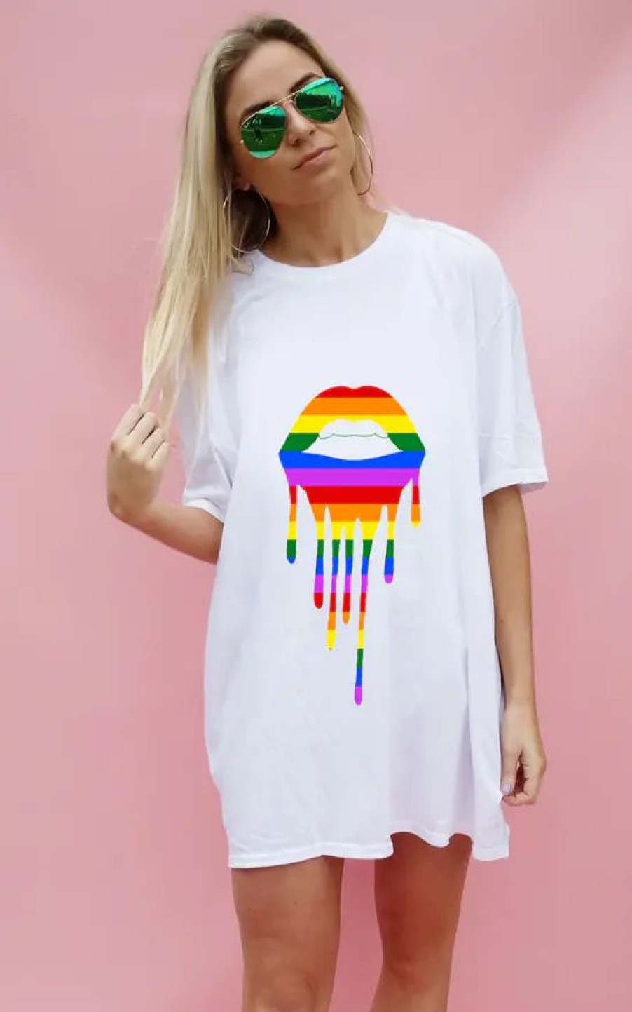 Tops * | Outlet Sade Farrell Pride Drip Lip Tee