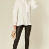 Tops * | Hot Sale Hoxton Gal White Tie Neck Oversize Shirt