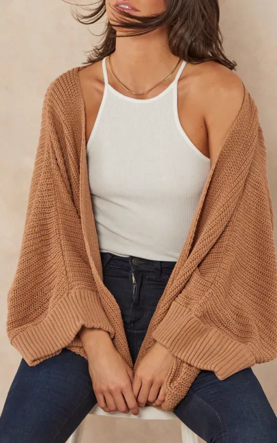 Knitwear * | Deals Jenerique Oversize Chunky Cardigan In Camel