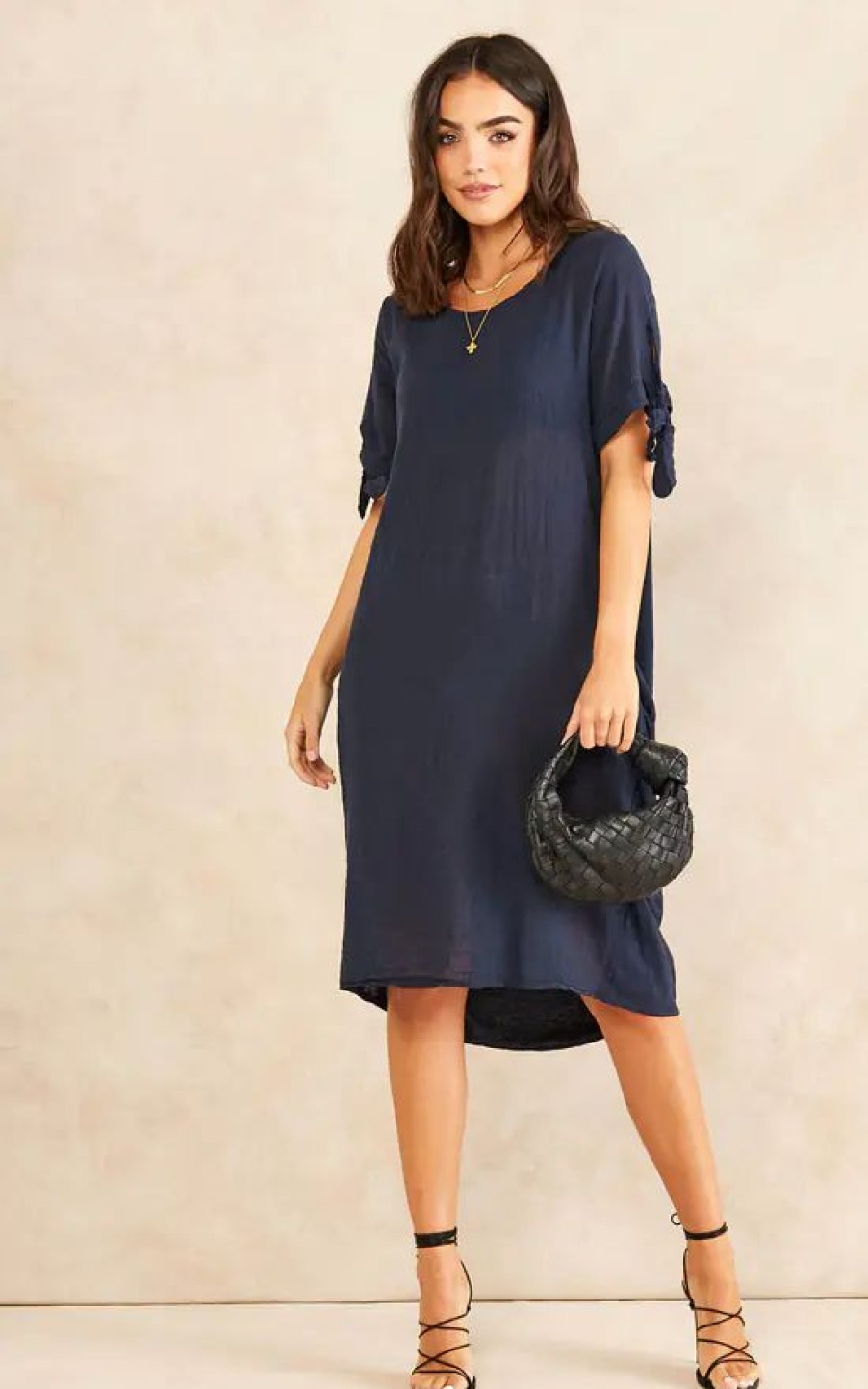 Dresses * | Outlet Bella And Blue Oversized Dress With Side Pocket In Navy