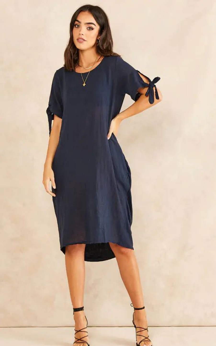 Dresses * | Outlet Bella And Blue Oversized Dress With Side Pocket In Navy