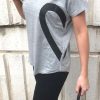 Tops * | Promo Save The People V Neck Lose Fit Oversized T Shirt Top In Grey With Heart Graphic