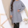 Dresses * | Wholesale Lucy Sparks Grey Long Sleeve Jumper Dress With Pockets