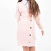 Knitwear * | Top 10 Boutique Store Pink Knitted Oversized Button Up Cardigan