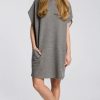 Dresses * | Cheap Moe Oversized Hooded Dress With Pockets In Grey