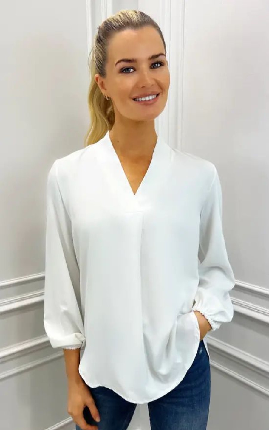 Tops * | Coupon Kate & Pippa Torino Blouse In White