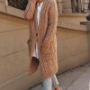 Knitwear * | Brand New Makadamia Light Brown Cardigan In Braids