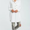 Tops * | Top 10 Moe White Loose Shirt Tunic With Buttons