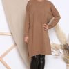 Dresses * | Promo Lucy Sparks Camel Long Sleeve Jumper Dress With Pockets