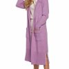 Knitwear * | Best Reviews Of Moe Longline Hooded Cardigan With Pockets In Purple