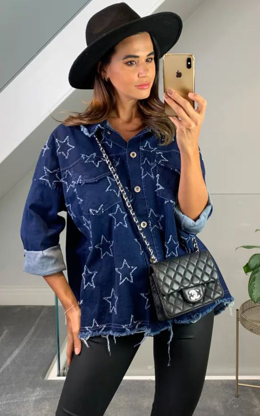 Tops * | Coupon Hoxton Gal Star Details Denim Shirt With Pocket Details