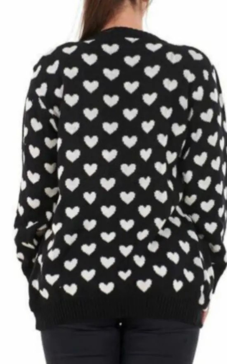 Knitwear * | Brand New Gigiland Uk Black Heart Print Cardigan