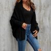 Knitwear * | Best Deal Fs Collection Black Chunky Pleat Oversized Cardigan