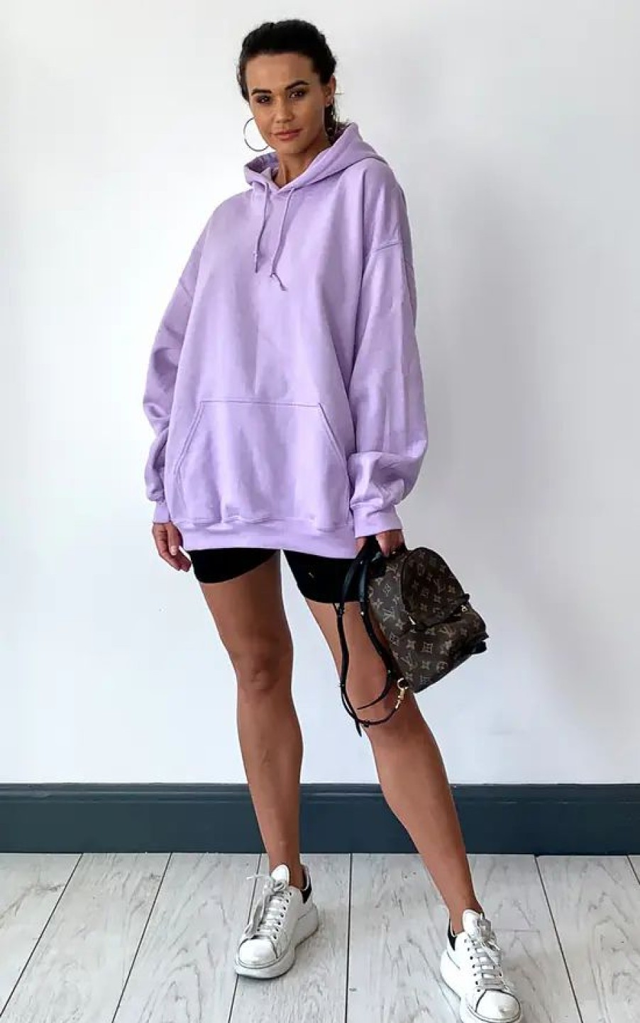 Sweaters & Hoodies * | Wholesale Pharaoh London Ultimate Oversized Boyfriend Hooded Sweater Lilac