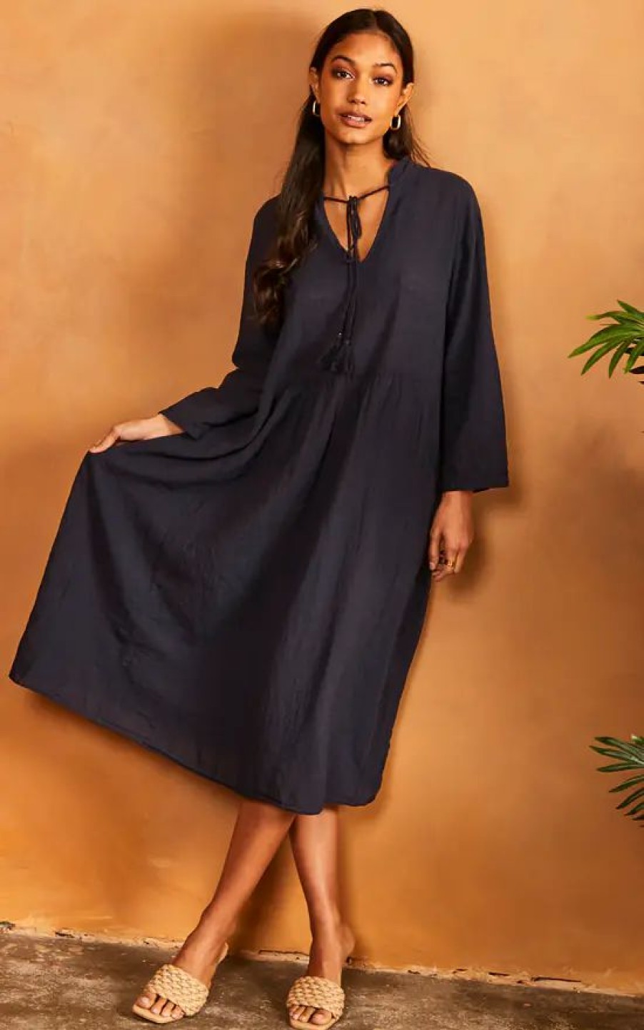 Dresses * | Brand New Bella And Blue Oversized Beach Dress In Navy