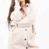 Knitwear * | Best Pirce Boutique Store Cream Knitted Oversized Button Up Cardigan