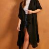 Knitwear * | Best Pirce Bella And Blue Long Waterfall Cardigan In Black