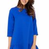 Dresses * | Best Pirce By Ooh La La Oversized Mini Dress With 3/4 Sleeves In Blue