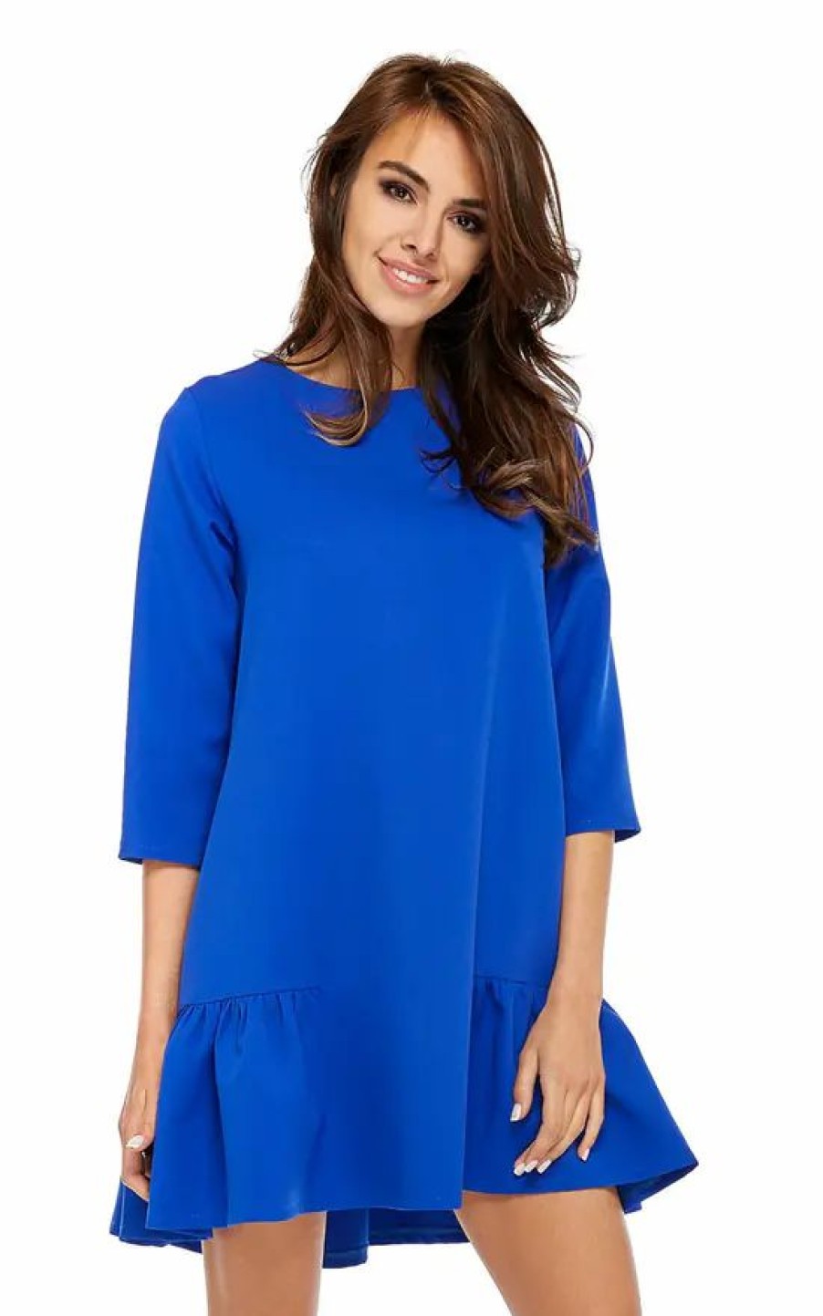 Dresses * | Best Pirce By Ooh La La Oversized Mini Dress With 3/4 Sleeves In Blue