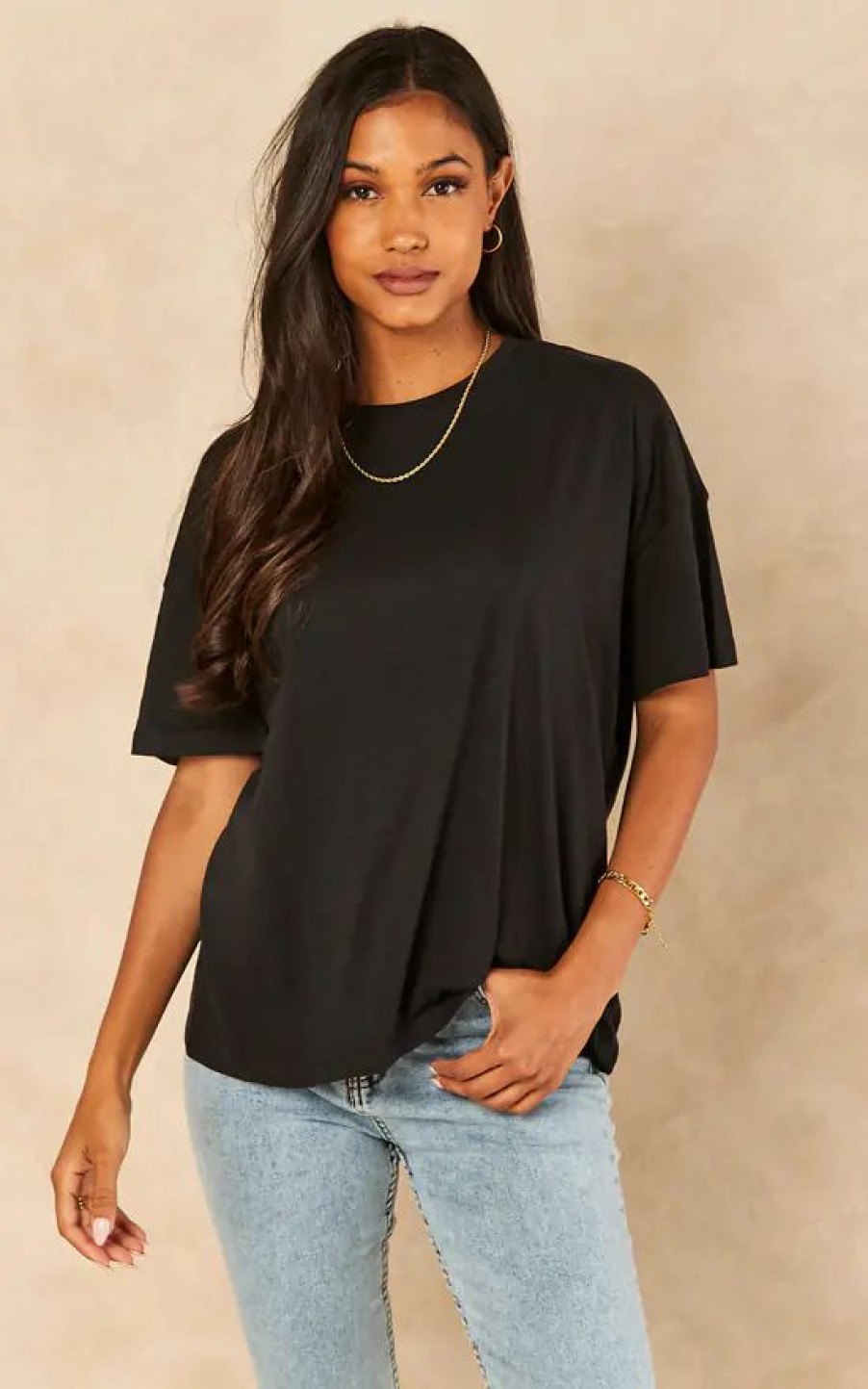 Tops * | Hot Sale Noisy May Short Sleeve Oversized T Shirt In Black