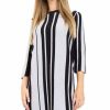 Dresses * | Best Reviews Of Loes House Vertical Stripe Jumper Dress In Black/Cream