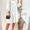 Dresses * | Outlet Cy Boutique Oversized Cotton Frill Hem Dress In White