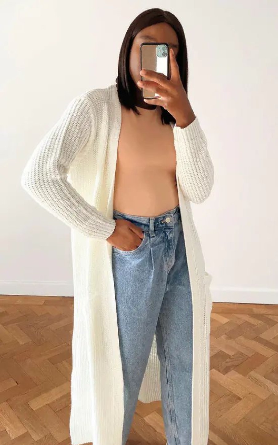 Knitwear * | Best Deal Ikrush Lottie Longline Knitted Cardigan In Cream