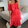 Dresses * | Buy Hoxton Gal Plated Oversized Layered Dress In Pink