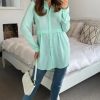 Tops * | Best Reviews Of Hoxton Gal Oversized Long Sleeve Relaxed Fit Shirt In Mint Green