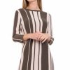 Dresses * | Coupon Loes House Vertical Stripe Jumper Dress In Khaki Green