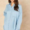 Tops * | Budget Blue Vanilla Ariyah Oversized Shirt In Blue