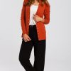 Knitwear * | Best Pirce Moe Ginger Brown Fitted Cardigan With Snap Fastenings