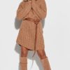 Dresses * | Brand New Makadamia Knitted Sweater Mini Dress In Light Brown