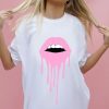 Tops * | Outlet Sade Farrell Pink Drip Lip Tee