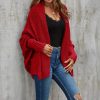 Knitwear * | Top 10 Fs Collection Chunky Pleat Oversized Cardigan In Dark Red